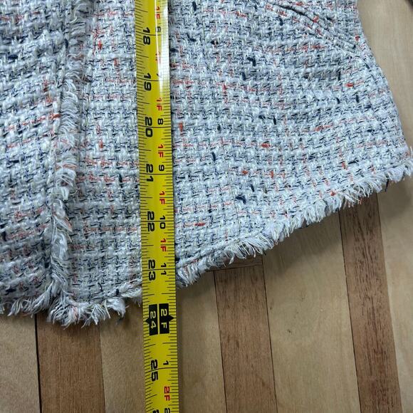 MNG by Mango Women's Tweed Speckled Blazer Coat Jacket Size 8 Asymmetrical Zip - Picture 11 of 12